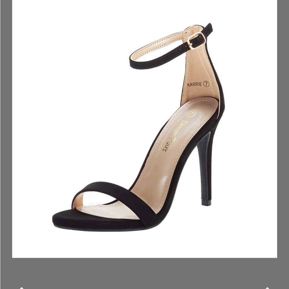 Elegant Black Ankle Strap Heels